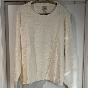 St. John’s Bay Ivory Knit Sweater | Plus Size 3X